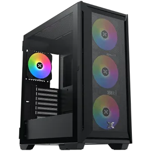 Xigmatek Master X II Pro (Black, ATX, U3x1 & U2x2, Front Meshed Grill & Left TG, 4PCS Z20A & ARGB PCB)
