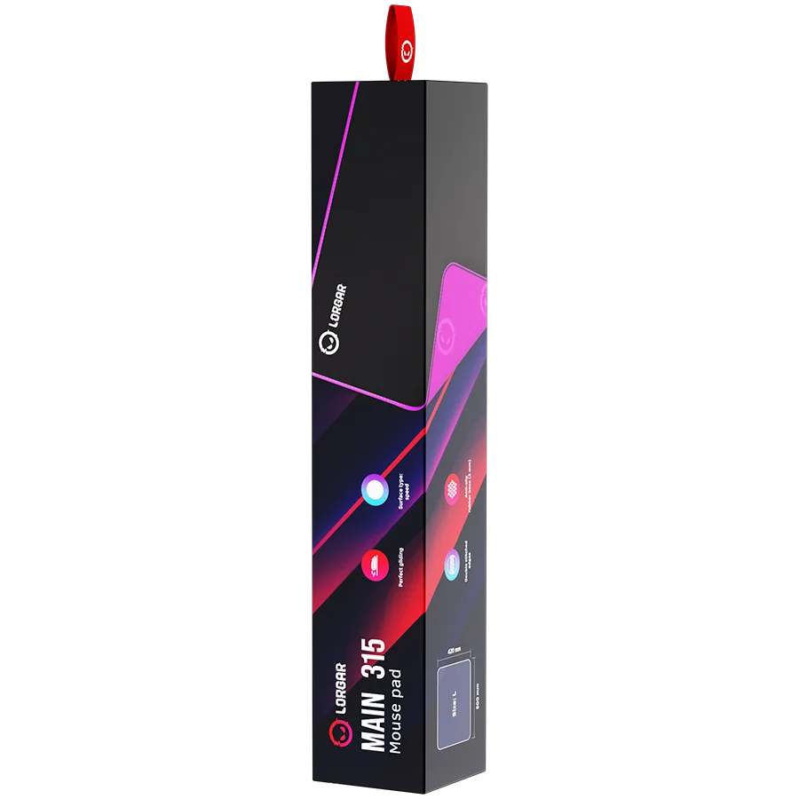 Lorgar Main 315, Gaming mouse pad, High-speed surface, Purple anti-slip rubber base, size: 500mm x 420mm x 3mm, weight 0.39kg