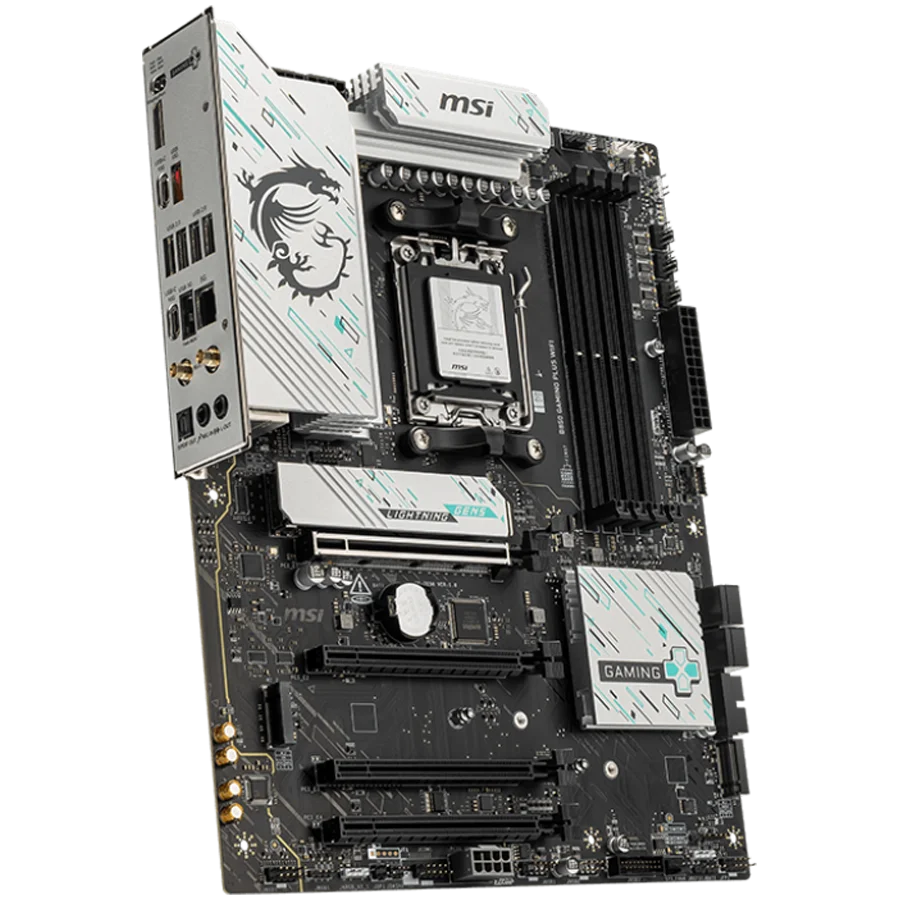 MSI B850 GAMING PLUS WIFI, ATX, Socket AM5, 4x DDR5 Dual Channel DDR5 up to 8200(OC)MHz, 4x PCIe 3.0 x16 slot, 3x M.2 slot, 4x USB 2.0, 1x USB 5Gbps, 1x USB 10Gbps, 2x USB 10Gbps Type-C, DP, 7.1 HD Audio, 5G LAN, WiFI 7, BT, 3Y MSI B850 GAMING PLUS WIFI, ATX, Socket AM5, 4x DDR5 Dual Channel DDR5 up to 8200(OC)MHz, 4x PCIe 3.0 x16 slot, 3x M.2 slot, 4x USB 2.0, 1x USB 5Gbps, 1x USB 10Gbps, 2x USB 10Gbps Type-C, DP, 7.1 HD Audio, 5G LAN, WiFI 7, BT, 3Y