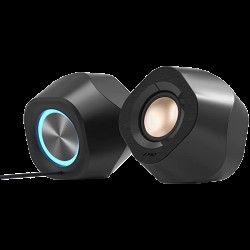 F&D V720 2.0 Multimedia Gaming Speakers, 8W (4Wx2), 2x2.25   Speakers , BT 5.0/AUX/USB/Multi-color LED/Wire Control Design/Small Elevation Angle Design/Black