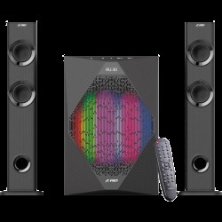 F&D T-300X 2.1 TV Speakers, 70W RMS (17.5Wx2+35W), 2x2.25   Satellites (soundbar design) + 8   Subwoofer, BT 4.0/AUX/USB/FM/Multi-color LED/LED Display/Remote control/Wooden/Black
