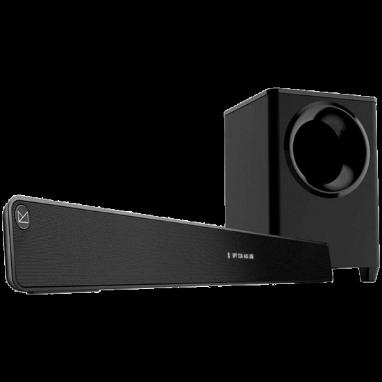 F&D HT-388D 2.1 Wireless Soundbar with Subwoofer, 120W RMS (20Wx2+80W), Full-range speaker: 52x92mm + 8   Subwoofer, BT 5.0/Optical/AUX/HDMI/USB/LED Display/Remote Control/Wooden/Black