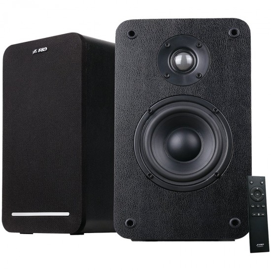 F&D R40BT 2.0 Multimedia Speakers, 60W RMS (30Wx2), 2x1   Tweeter + 2x4   Woofer, BT 5.0/Optical/AUX/USB/Remote Control/Wooden/Black