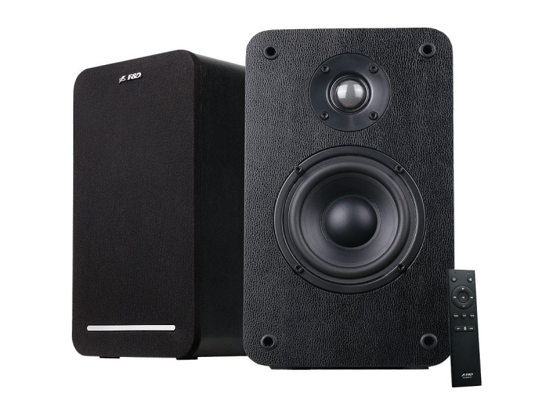 F&D R40BT 2.0 Multimedia Speakers, 60W RMS (30Wx2), 2x1   Tweeter + 2x4   Woofer, BT 5.0/Optical/AUX/USB/Remote Control/Wooden/Black