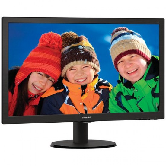 Monitor LED Philips 223V5LSB/00, V-line, 21.5   1920x1080@60Hz, 16:9, TN, 5ms, 250nits, Black, 3 Years, VESA100x100/VGA/DVI/