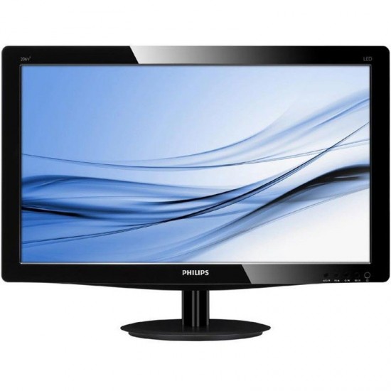 Monitor LED Philips 203V5LSB26/10, V-line, 19.5   1600x900@60Hz, 16:9, TN, 5ms, 200nits, Black, 3 Years, VESA100x100/VGA/