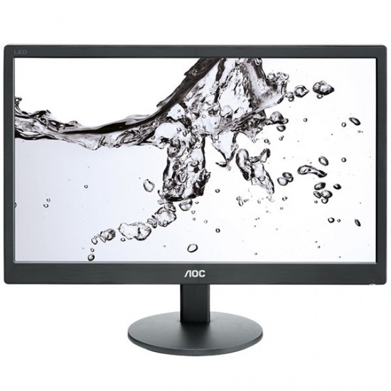 AOC Monitor LED E970SWN (18.5  , 16:9, 1366x768, LED, 200 cd/m2, 20M:1, 5 ms, 90/50°, VGA) Black, 3y