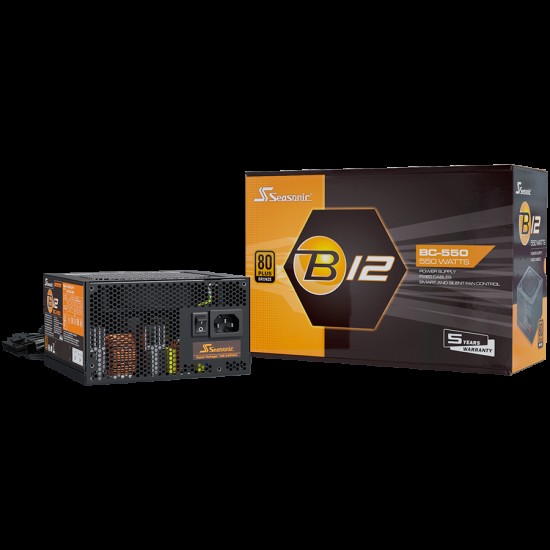 Seasonic B12 BC-550 Bronze, 80 PLUS BRONZE, 120mm Fan, 5 Years Warranty (1Y551BCRT3A16X)
