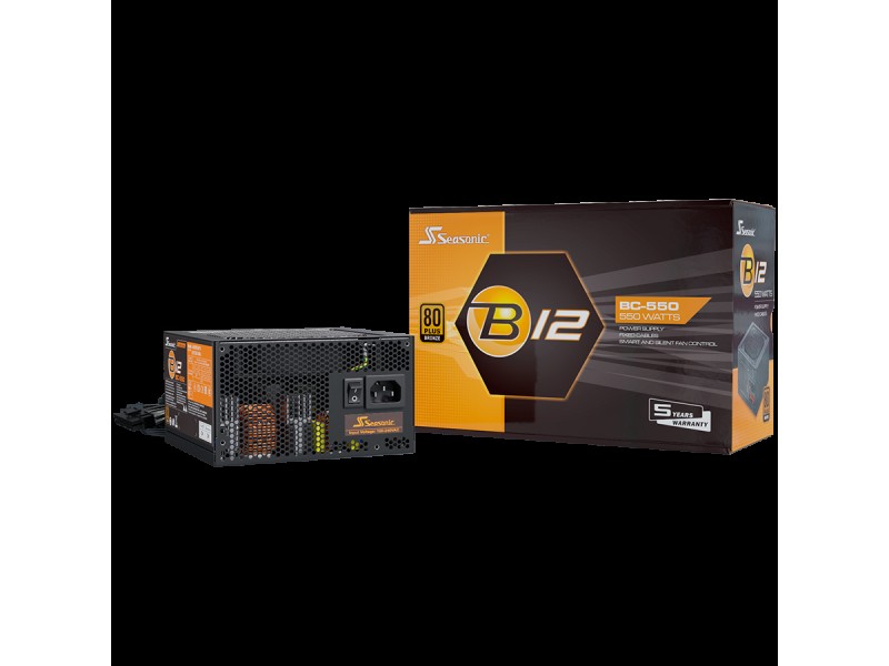 Seasonic B12 BC-550 Bronze, 80 PLUS BRONZE, 120mm Fan, 5 Years Warranty (1Y551BCRT3A16X)