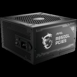 MSI MAG A850GL PCIE5, 850W, 80 Plus Gold, 120mm Fluid Dynamic Bearing Fan, Protections: OCP/OVP/OPP/OTP/SCP, Dimensions: 150mmx140mmx86mm, 7Y Warranty