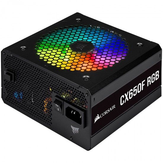CORSAIR CX Series, CX650F 650W 80+ Bronze Fully Modular PSU, RGB, Black