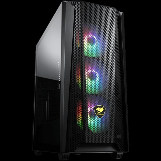COUGAR MX660 MESH RGB-L, Mid Tower, Mini ITX / Micro ATX / ATX / CEB / E-ATX, 213 x 495 x 474(mm), Type C 3.1 x 1, USB3.0 x 2, Mic x 1 / Audio x 1, RGB Button, Built-in LED controller, 3x ARGB VK120 Fans Pre-installed