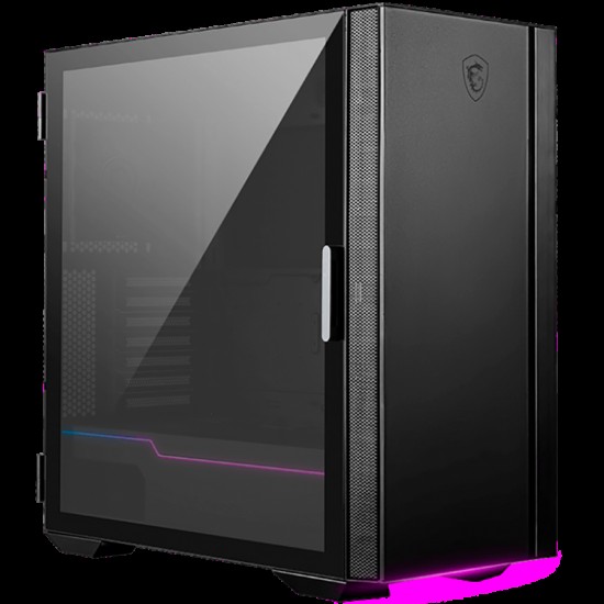 MSI MPG QUIETUDE 100S, Mid-Tower, ATX/Micro-ATX/Mini-ITX, 2x USB 3.2 Gen 1 Type-A, 1x USB 3.2 Gen 2x2 Type-C, 1x Audio/1x Mic, 1x MEG SILENT GALE P12 Fan, Sound Dampening Foam, Fan Speed Button, ARGB/Fan Hub, VGA Support Bracket