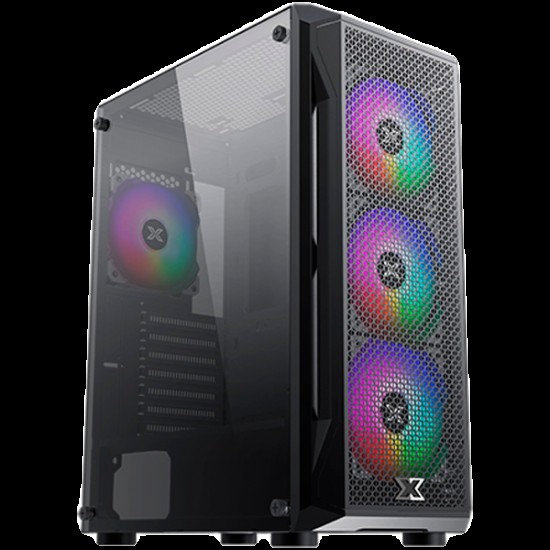 Xigmatek Gaming X EN46621, ATX/M-ATX/Mini ITX, USB3.0x1+USB2.0x2, Metal FP & Left TG, 4PCS X24F Fixed RGB Fan