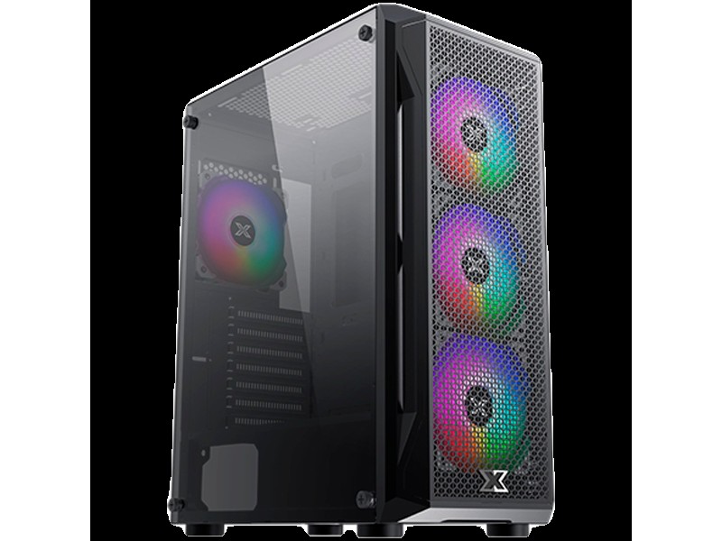 Xigmatek Gaming X EN46621, ATX/M-ATX/Mini ITX, USB3.0x1+USB2.0x2, Metal FP & Left TG, 4PCS X24F Fixed RGB Fan