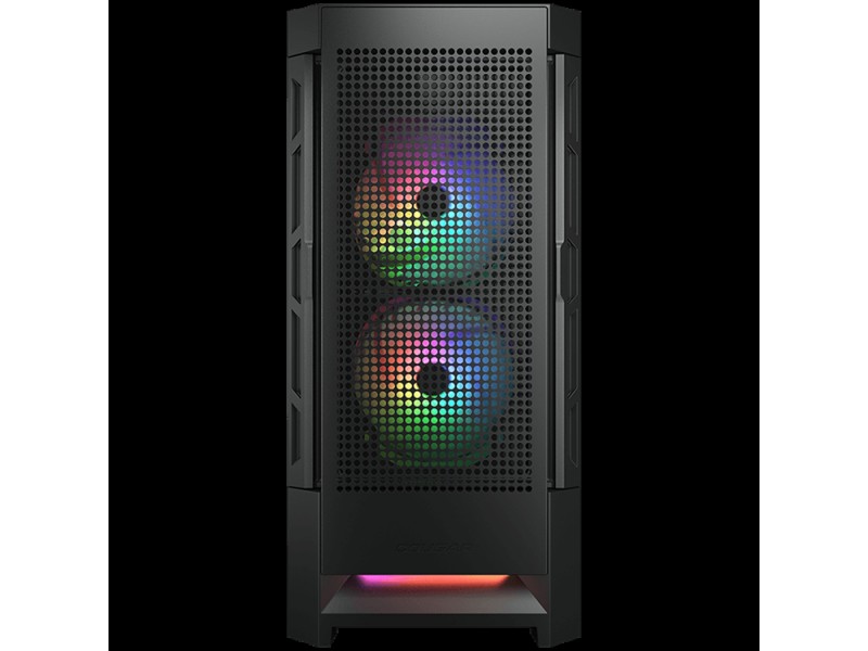 COUGAR Airface RGB, Mid Tower, 2x 140 1x120 ARGB Fans, RGB Button, 4mm Tempered Glass, Mini ITX / Micro ATX / ATX / CEB/ E-ATX, USB 3.0 x 2, USB 2.0 x 1, 4 Pole Headset Audio Jack x1