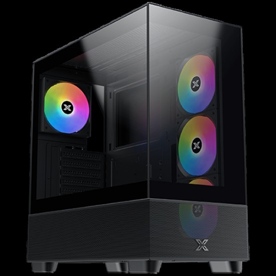 Xigmatek Endorphin Air V2 EN41822 Black, E-ATX/ATX/M-ATX/MINI ITX, USB3.0 X2, TYPE C X1, HD AUDIO, Mesh PSU Shroud, 2PCS Seamless TG, 4PCS S20A&Galaxy II Box & Remote