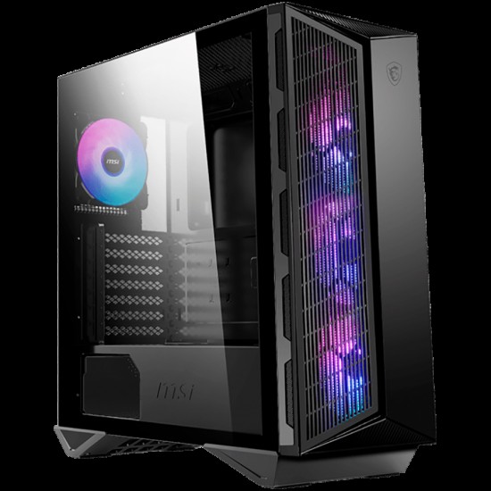 MSI MPG GUNGNIR 111R, Mid-Tower, ATX/Micro-ATX/Mini-ITX, 2x USB 3.2 Gen 1 Type-A, 1x USB 3.2 Gen 2x2 Type-C, 1x Audio/1x Mic, 4x 120mm ARGB Fans, Mesh Front Panel, 4mm Tempered Glass