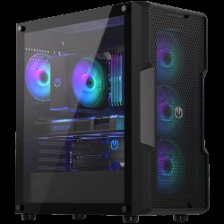 Endorfy Regnum 400 ARGB, Mid-Tower, ATX/mATX/mITX, 2x USB-A (3.1 GEN 1), 1x Audio/1x Mic, 4x STRATUS 120 PWM ARGB fans, ARGB Controller, Tempered Glass, Mesh Front Panel, 472×220×442mm, 3 Year Warranty