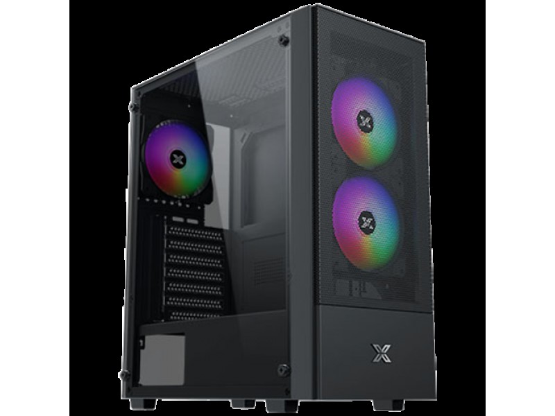 Hero II Air 3F Black EN41655, ATX/M-ATX/MINI ITX, USB3.0 X1, USB2.0 X2, HD AUDIO, Front Meshed Grill & Left TG, 3PCS Z20F Fixed LED Fan