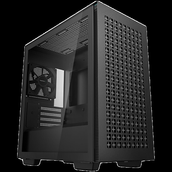 DeepCool CH370, Mid Tower, Mini-ITX/Micro-ATX, 2xUSB3.0, 1xAudio, 1x120mm Pre-Installed Black Fan, Tempered Glass, Mesh Panel, Black, R-CH370-BKNAM1-G-1