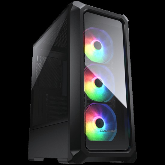 COUGAR Archon 2 RGB (Black), Front and Left Panel: Tempered Glass, Mid Tower, Mini ITX / Micro ATX / ATX, USB 3.0 x 2, USB 2.0 x 1, Mic x 1 / Audio x 1, RGB Button