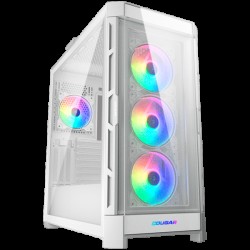 COUGAR DUOFACE PRO RGB White, Mid-Tower, Tempered Glass + Airflow front panels, 4x 120mm ARGB fans, GPU Holder, mITX/mATX/ATX/CEB/E-ATX, 1x Type-C Gen 2, 2x USB 3.0, 1x USB 2.0, Audio/Mic 3.5mm jack, RGB Button, 496x240x465 (mm)