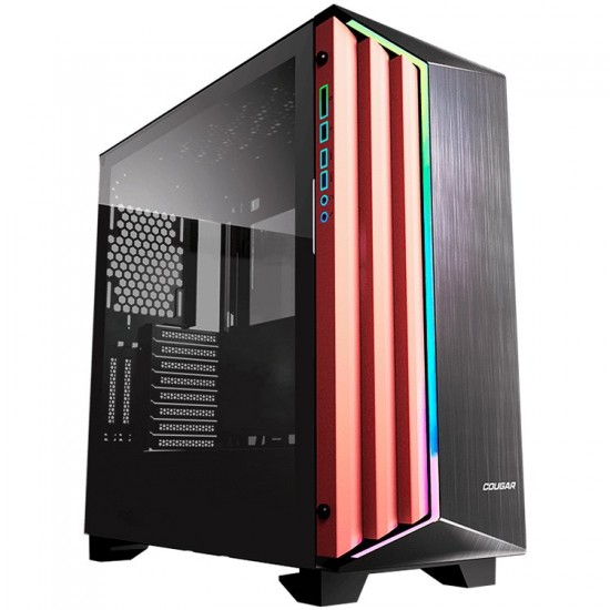 Chassis COUGAR Dark Blader-S, Full Tower, Mini ITX/Micro ATX/ATX/CEB/**E-ATX, USB 3.0x2/Micx1/Audiox1/RGB Control Buttonx1,Fan 120mm x 1 (pre-installed), Addressable RGB LEDs, Dimensions (WxHxD):232 x 523 x 518 (mm)