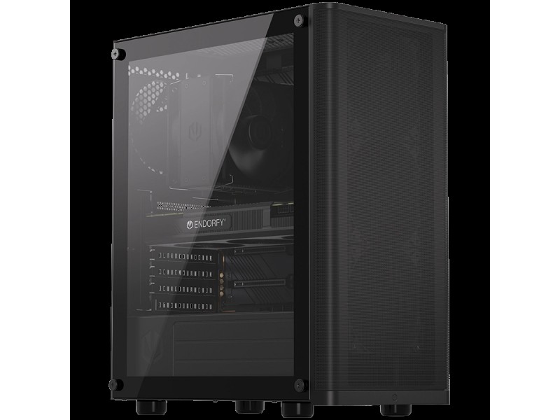 Endorfy Ventum 200 Air, Mid-Tower, ATX/mATX/mITX, 2x USB-A (3.1 GEN 1), 1x Audio/1x Mic, 4x STRATUS 120 PWM fans, Tempered Glass, Mesh Front Panel, 440×216×373mm, 3 Year Warranty