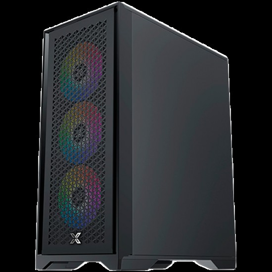 Xigmatek LUX S EN48281, Black, ATX/M-ATX/Mini ITX, U3x1+U2x2, Metal Vents FP & Left TG, 4PCS X24A Fan & Galaxy II Fan Control Kit)