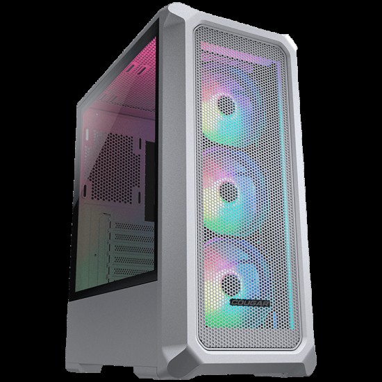 COUGAR Archon 2 Mesh RGB (White), Mid Tower, Mini ITX / Micro ATX / ATX, USB 3.0 x 2, USB 2.0 x 1, Mic x 1 / Audio x 1, RGB Button, 3mm Tempered Glass