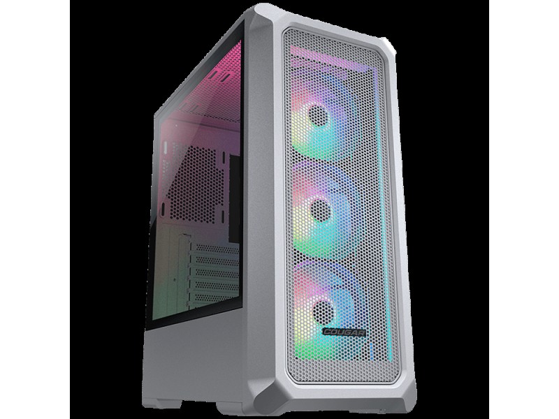 COUGAR Archon 2 Mesh RGB (White), Mid Tower, Mini ITX / Micro ATX / ATX, USB 3.0 x 2, USB 2.0 x 1, Mic x 1 / Audio x 1, RGB Button, 3mm Tempered Glass