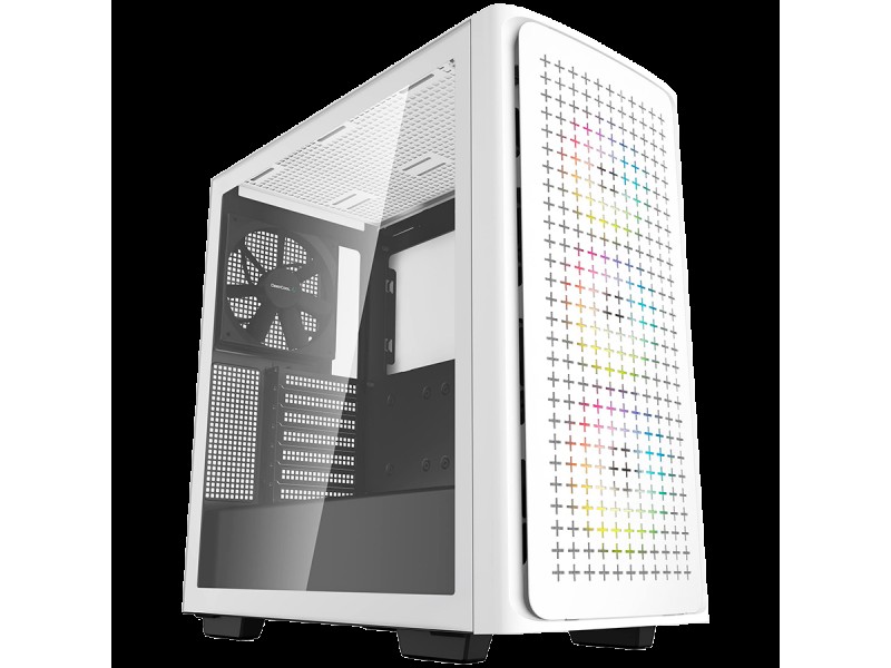 DeepCool CK560 White Mid Tower Case, Mini-ITX / Micro-ATX / ATX / E-ATX, 2xUSB3.0, 1xAudio, 1xType-C, ABS+SPCC+Tempered Glass, Mesh Pane R-CK560-BKAAE4-G-1