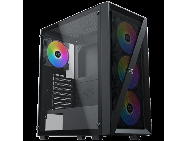 Xigmatek Blade EN40887 ATX/M-ATX/MINI ITX, USB3.0 X1, USB2.0 X2, HD AUDIO, Mehsed Grill Frontpanel & Left Tempered Glass, 4PCS X20C Auto Running LED Fan