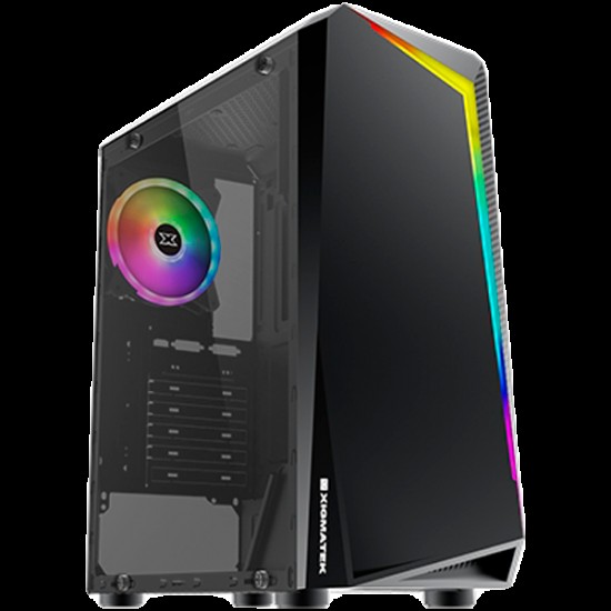 Xigmatek Vortex EN46171, ATX/M-ATX/Mini ITX, USB3.0x1+USB2.0x2, Rainbow LED Front Panel, Left Tempered Glass, Rear SYNC XCR120 Fan