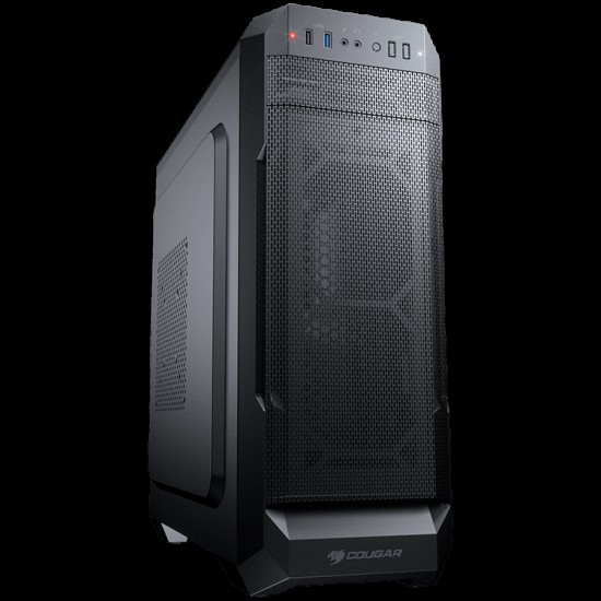 Chassis COUGAR MX331 Mesh-X, Mid Tower, MiniITX/MicroATX/ATX, 204 x 481 x 443 (mm), USB 3.0 x 1, USB 2.0 x 1, Mic x 1 / Audio x 1, Reset Button, Mesh Front Panel, 120mm x 1(Black fan x 1 pre-installed), Metal Left Panel, Maximum Number of Fans: 6 max