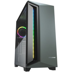 COUGAR Dark Blader X7 Midnight Green, Mid-Tower, Mini ITX/Micro ATX/ATX/CEB/E-ATX, USB 3.0 x 2, USB 2.0 x 1, Mic x1/Audio x1, RGB Button, Tempered Glass Left Panel, ARGB VK120 Rear fan x 1 pre-installed, Onboard Lighting System, RGB Syn