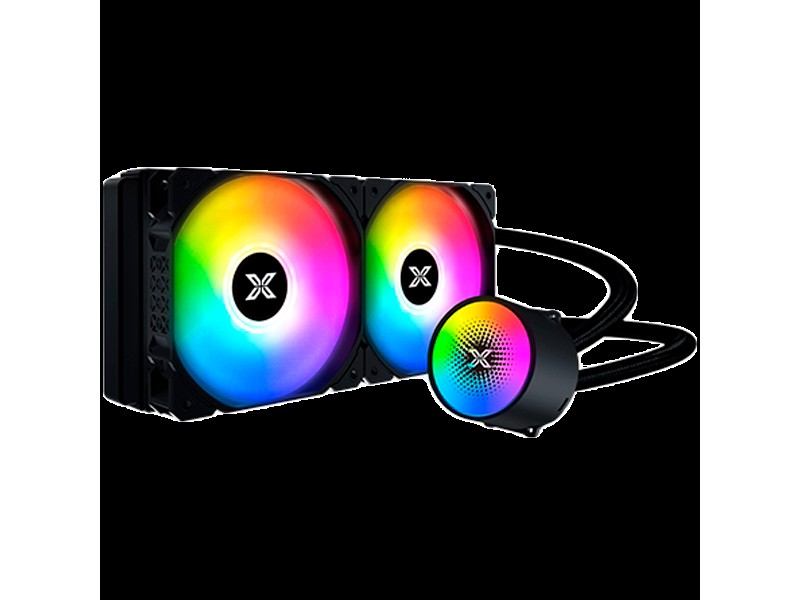 Liquid Killer X 240 EN47697, AIO Liquid Cooler, New X logo ARGB Pump Head, 2x120mm ARGB Fan, Plastic Steel Backpanel