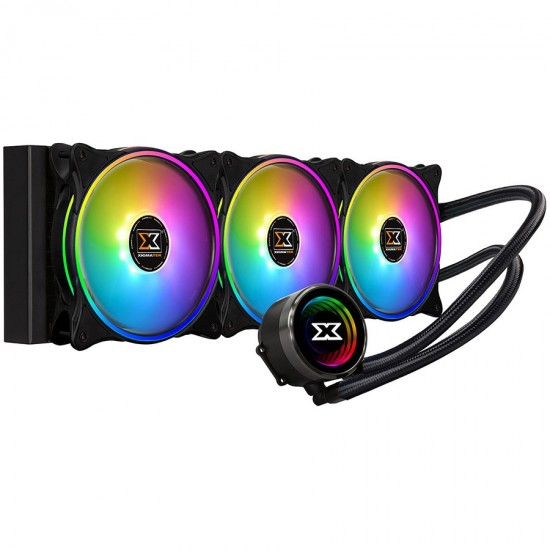 Xigmatek Aurora AIO Liquid Cooler 360mm ARGB MB SYNC EN42814; Intel: LGA 2066/2011-v3/2011/1366/115x; AMD: TR4/AM4/AM3+/AM3/AM2+/AM2/FM2+/FM2/FM1; 3x120mm AT120 Rainbow Fan
