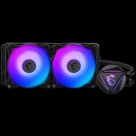 MSI MAG CORELIQUID 280R Liquid Cooler, 2x 140mm ARGB 1800rpm PWM Fans, ARGB Block, Radiator Pump Design, Rotatable Blockhead, Intel LGA 115x/1200/1366/2011/2066; AMD AM5/AM4/FM2+/FM2/FM1/AM3+/AM3/AM2+/AM2/TR4/sTRX4/SP3, 3Y Warranty