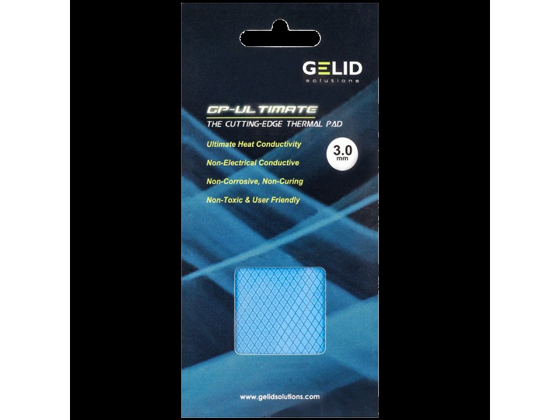 GELID GP-ULTIMATE 90 x 50 THERMAL PAD, Single Pack (1pc included): 3 mm, Density (g/cm3): 3.2, Size (mm): 90 x 50, Thermal Conductivity (W/mK): 15