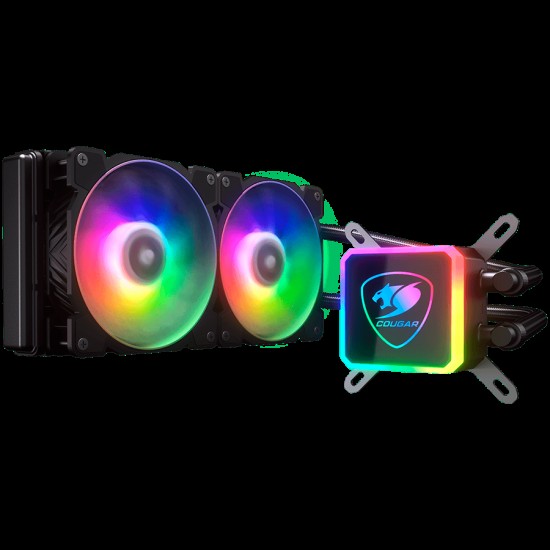 COUGAR AQUA 240, ARGB, Intel Socket LGA 775 / 1150 / 1151 / 1155 / 1156 / 1366 / 1200 / 2011 / 2066 (Core i3 / i5 / i7 / i9 CPU) AMD TR4 / AM4 / FM2 / FM1 / AM3+ / AM3 / AM2+ / AM2 CPU, Dimensions (WxDxH): 274 x 120 x 27mm, 5 years warranty