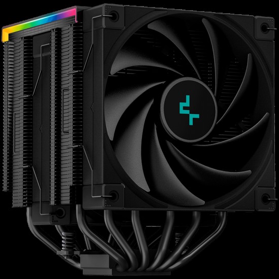 DeepCool AK620 Digital, CPU Air Cooler, 2x120mm FK120 PWM Fan, Digital Display, ARGB, TDP 260W, 6 Heatpipes, LGA2066/2011-v3/2011/1700/1200/115x, AMD AM5/AM4, 129x138x162 mm(LxWxH), 3Y, R-AK620-BKADMN-G