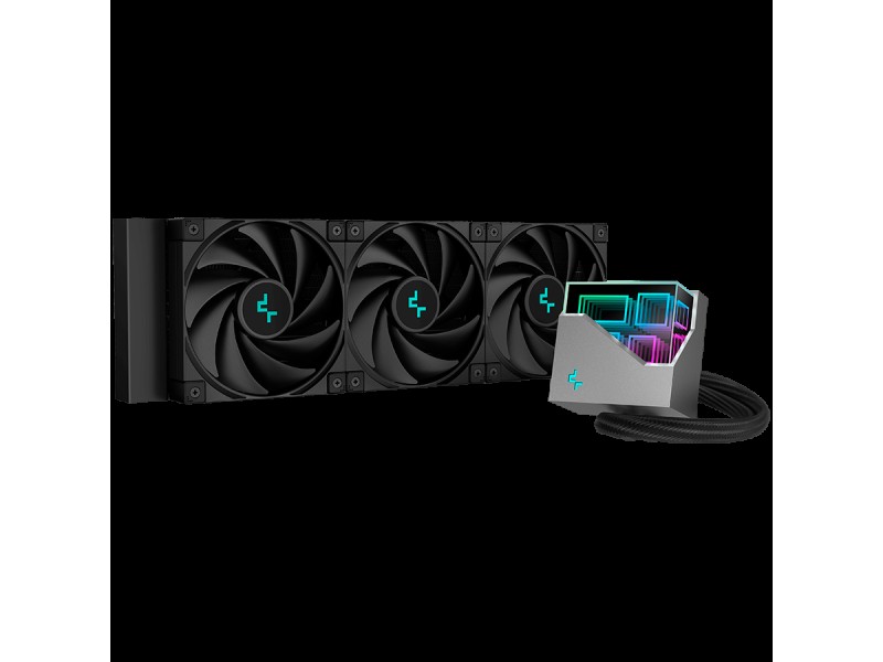 DeepCool LT720, 360mm CPU Liquid Cooler, 3x120mm FK120 PWM Fans, ARGB Multidimensional Infinity Mirror Top Cap, Black, LGA 2066/2011-v3/2011/1700/1200/115x, AMD sTRX4/sTR4/AM5/AM4, 5Y, R-LT720-BKAMNF-G-1