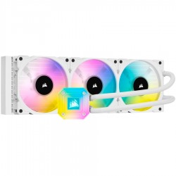 CORSAIR iCUE H150i ELITE CAPELLIX Liquid CPU Cooler, 360mm Radiator, Triple 120mm ML RGB PWM Fans, Intel: LGA1700 (with separate bracket)/LGA1200/LGA115X/LGA20XX, AMD: AM5/AM4/sTRX4/sTR4, 5Y warranty, white