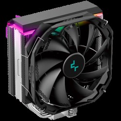 DeepCool AS500, CPU Air Cooler, 1x140mm FK120 PWM FDB Fan, Addressable RGB LED, Fluid Dynamic Bearing, Intel LGA2066/2011-v3/2011/1700/1200/1151/1150/1155, AMD AM5/AM4, 142×102×164 mm(L×W×H) PLUS R-AS500-BKNLMP-G