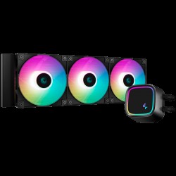 DeepCool LE720, 360mm CPU Liquid Cooler, 3x120mm ARGB PWM Fans, Anti-Leak Technology, ARGB Pump Top, Black, LGA 1700/1200/115x, AMD AM5/AM4, 3Y, R-LE720-BKAMMN-G-1