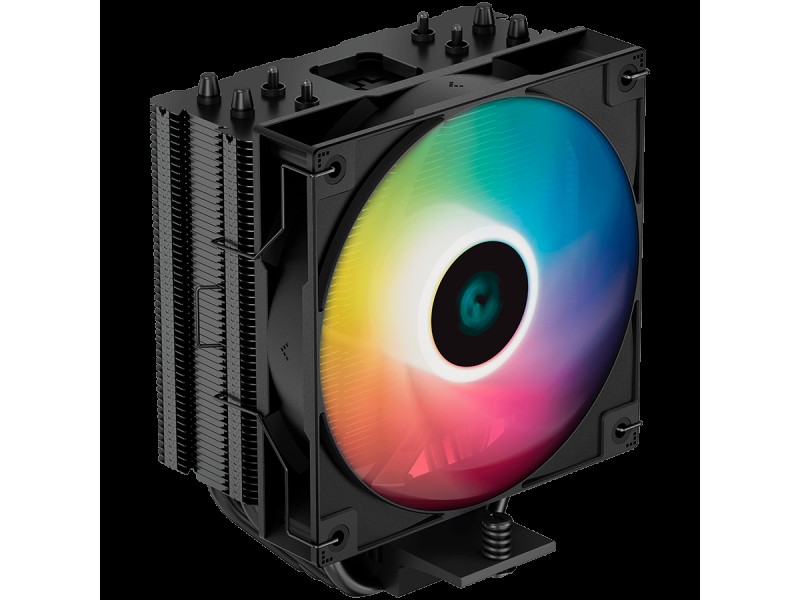 DeepCool AG400 BK ARGB, CPU Air Cooler, 1x120mm ARGB PWM Fan, TDP 220W, 4 Heatpipes, Black, LGA1700/1200/115x, AMD AM5/AM4, 125x92x150 mm(LxWxH), 2Y, R-AG400-BKANMC-G-2