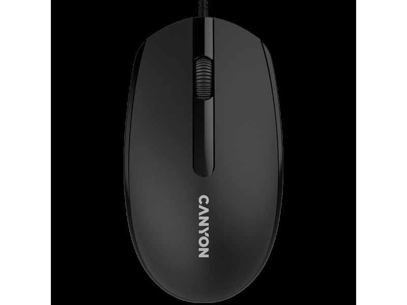 CANYON M-10, Canyon Wired optical mouse with 3 buttons, DPI 1000, with 1.5M USB cable, black, 65*115*40mm, 0.1kg