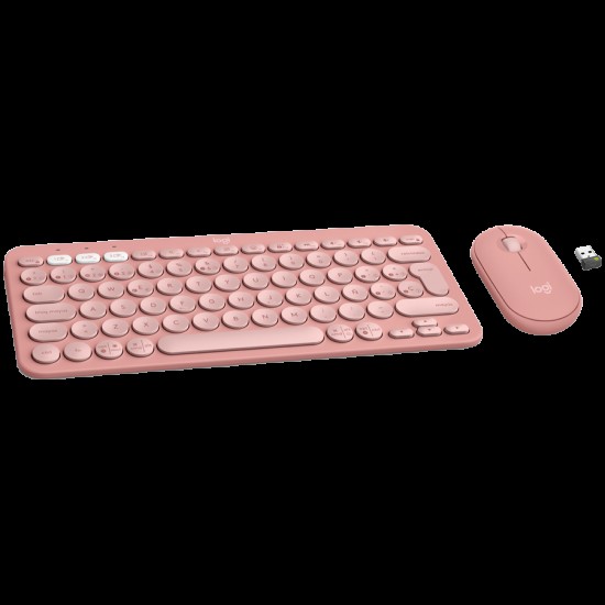 LOGITECH Pebble 2 Bluetooth Keyboard Combo - TONAL ROSE - US INT L LOGITECH Pebble 2 Bluetooth Keyboard Combo - TONAL ROSE - US INT L